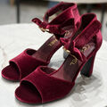 Босоножки Dolce & Gabbana женский велюр бордовый 172737-2