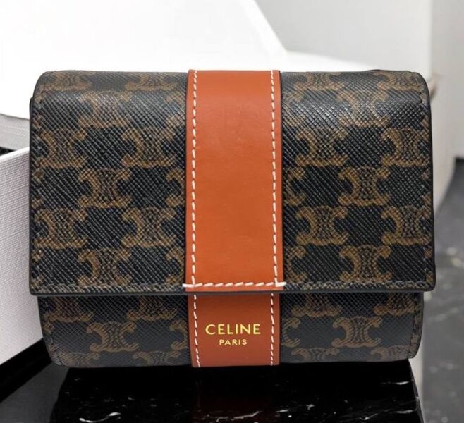 Кошелек Celine женский кожа,канва 156285