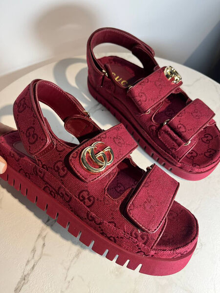 Сандалии Gucci женский текстиль бронзовый 185463