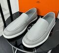 Мужские лоферы Hermès мужской кожа графитовый 193025-1