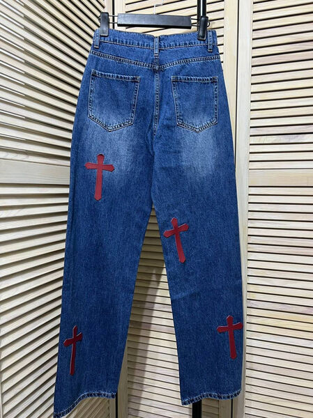 Джинсы Chrome Hearts женский джинса синий 114221-2