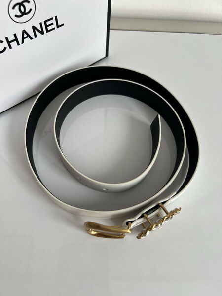 Женский ремень Chanel женский кожа белый 139144-3