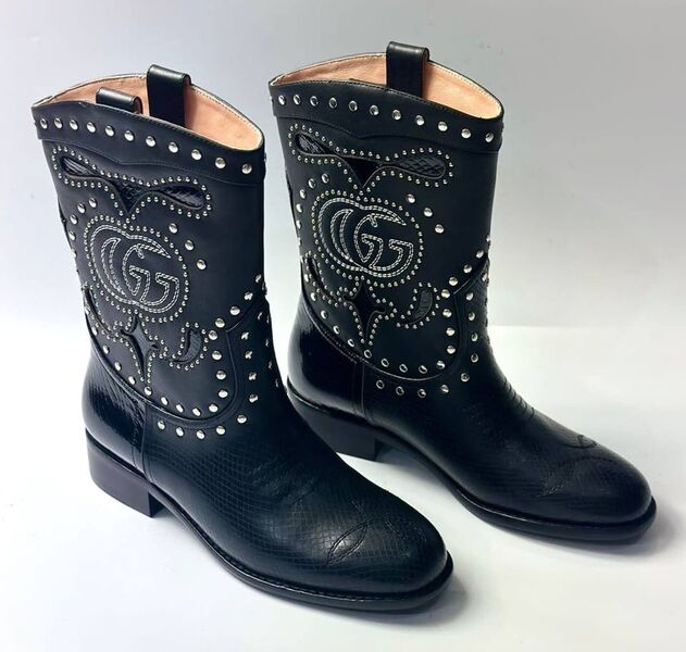 Сапоги Gucci женский кожа черный 130737