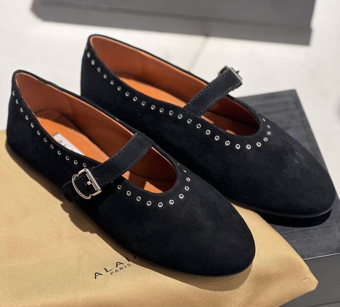 Балетки Alaïa женский замша черный 127006