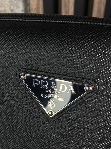 Мужской рюкзак Prada мужской кожа черный 145930-7