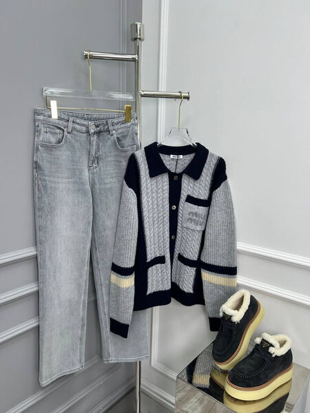 Кардиган Miu Miu женский вязаная ткань графитовый 167018-3