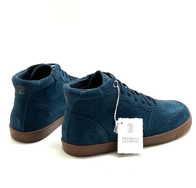 Мужские ботинки Brunello Cucinelli мужской замша синий 105729-4