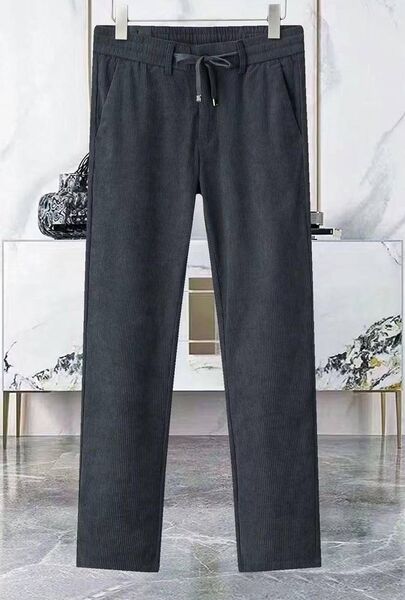 Мужские брюки Prada мужской вельвет серый 162609