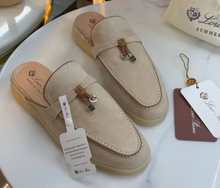 Сабо Loro Piana женский замша бежевый 183851