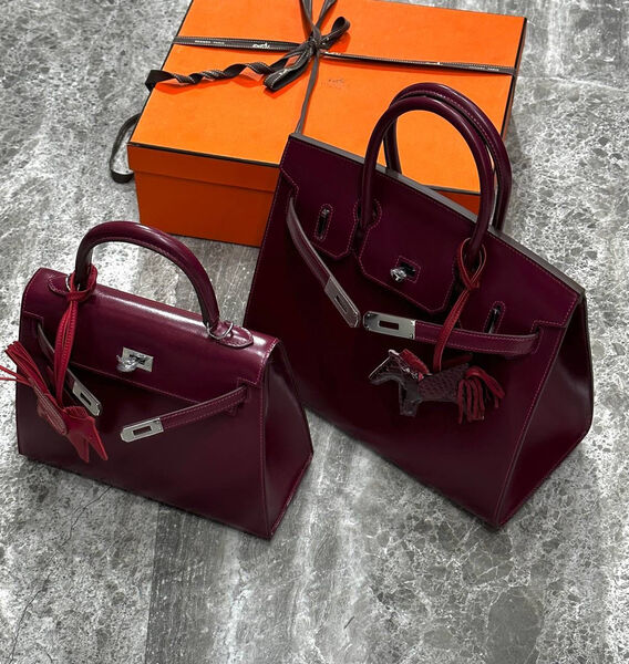 Сумка Hermès Birkin 30 женский кожа бордовый 114344-2