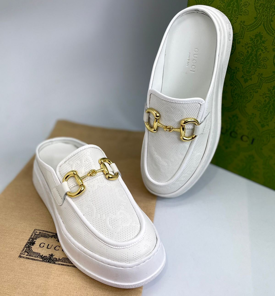 Сабо Gucci женский текстиль белый 65598
