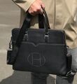 Мужской портфель Hermès мужской кожа swift черный,серебристый 52078