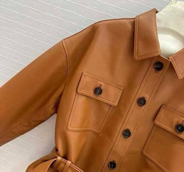Куртка Saint Laurent женский кожа 173158-9