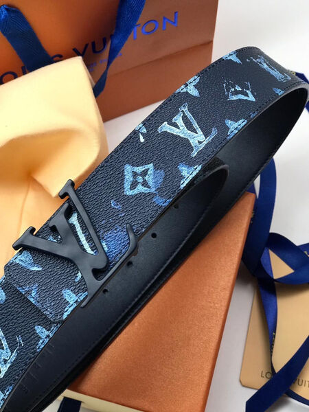 Мужской ремень Louis Vuitton мужской кожа синий 103942-2