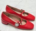 Туфли Valentino женский кожа бордовый 173976-1