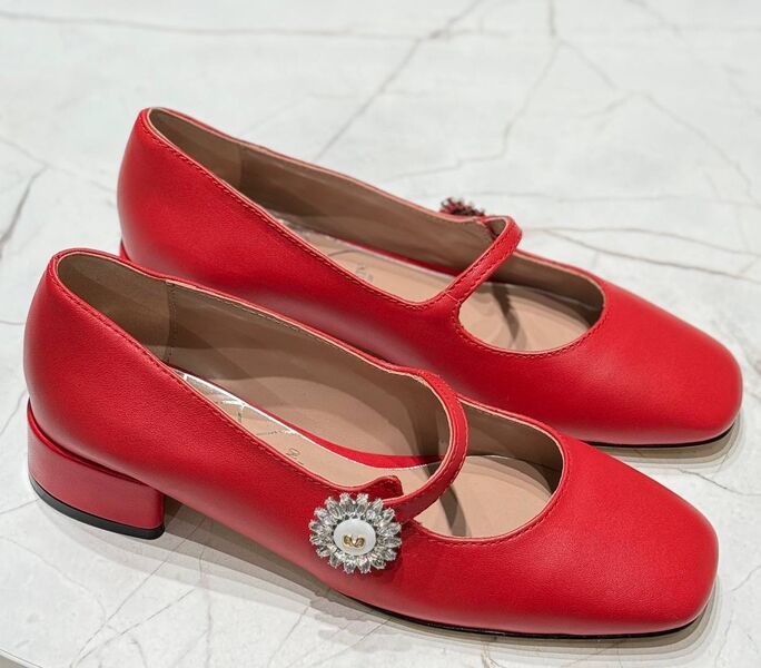 Туфли Valentino женский кожа бордовый 173976
