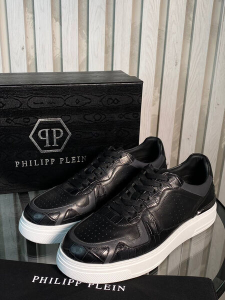 Мужские кеды Philipp Plein мужской кожа черный 151902-2