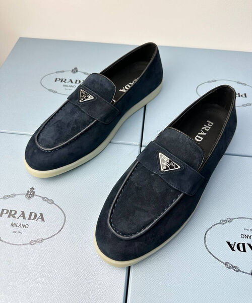 Мужские лоферы Prada мужской замша синий 185102-5