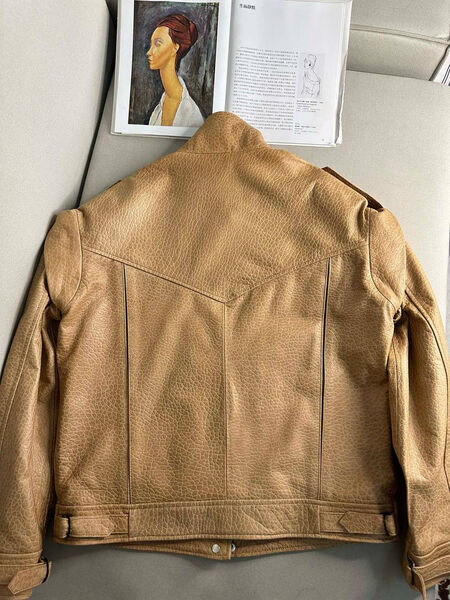 Куртка Saint Laurent женский кожа бежевый 160256-9