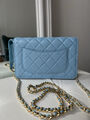 Сумка Chanel Mini женский кожа бирюзовый 143083-2