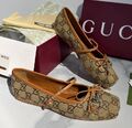 Балетки Gucci женский текстиль бежевый 182942