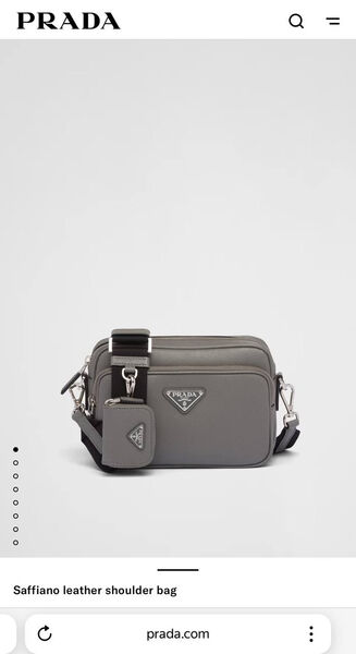 Мужская сумка мессенджер Prada мужской кожа графитовый 170383-6