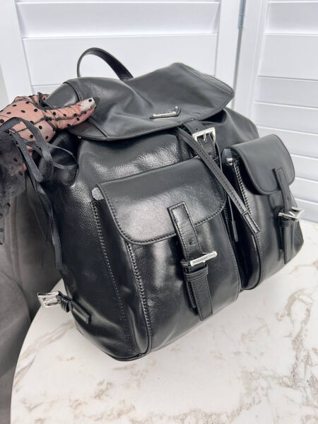 Рюкзак Prada женский кожа черный 175006-2