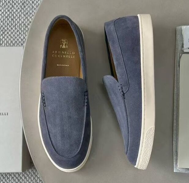 Мужские лоферы Brunello Cucinelli мужской замша графитовый 184684