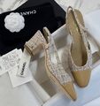 Туфли Chanel женский твид бежевый 190880-1