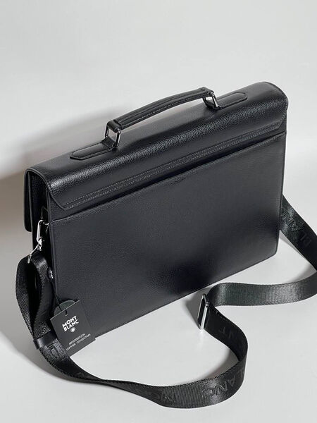 Мужской портфель Montblanc мужской кожа черный 132089-4