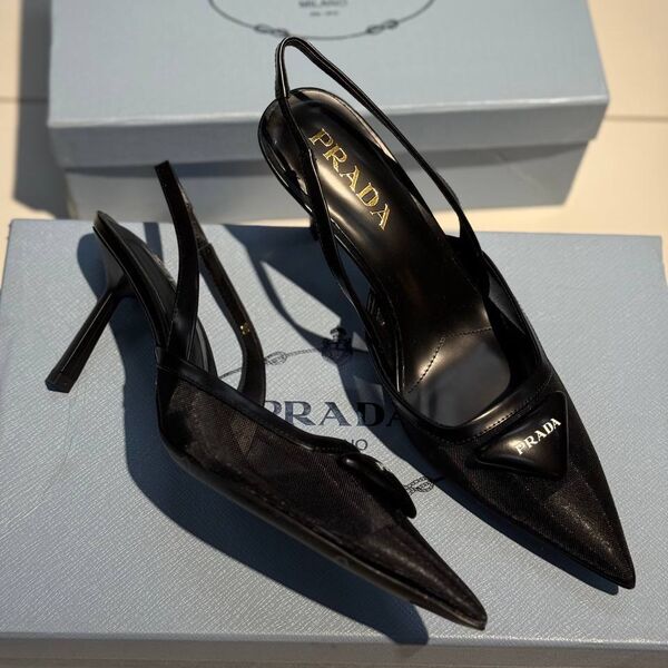 Туфли Prada женский сетка черный 187320