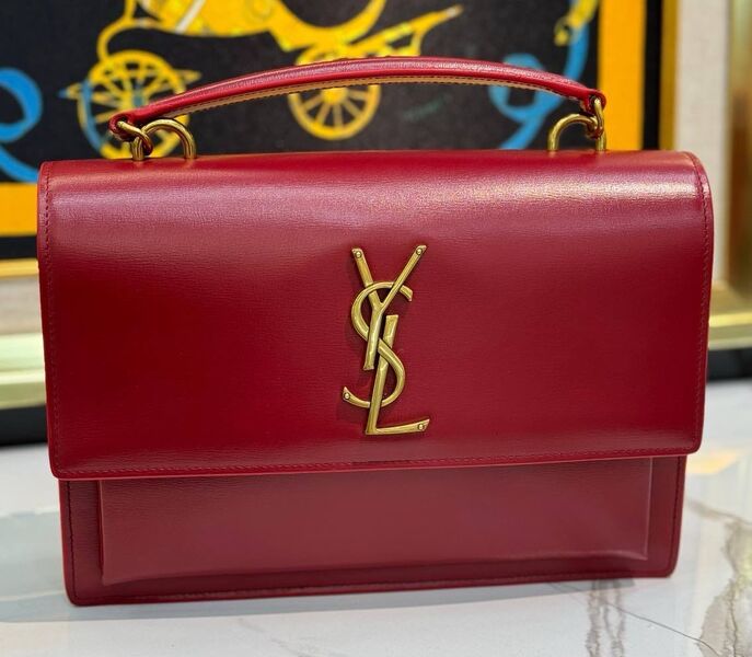 Сумка Saint Laurent Sunset Medium женский кожа бордовый 141999