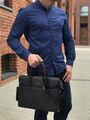 Мужской портфель Hermès мужской кожа черный 52075-3