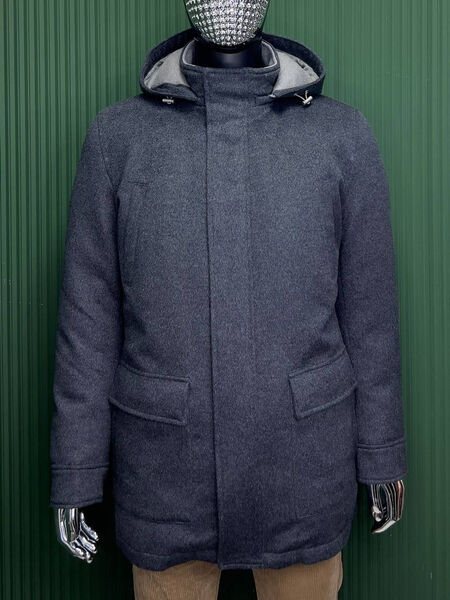 Мужской пуховик Brunello Cucinelli мужской графитовый 136924