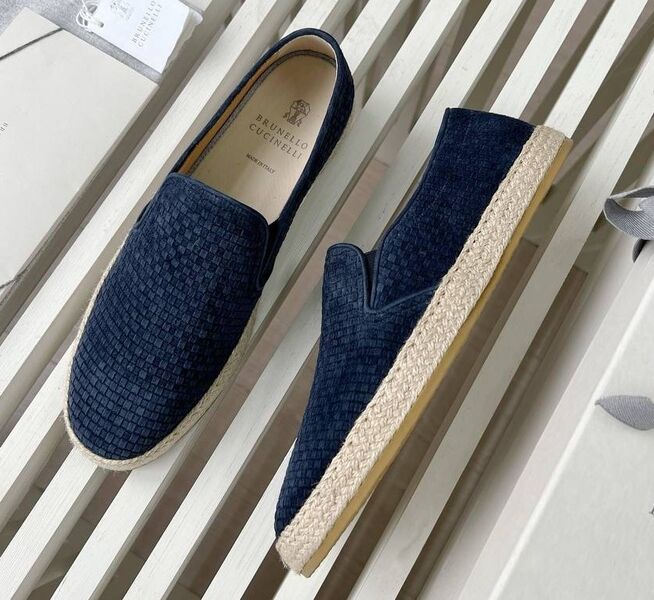 Мужские эспадрильи Brunello Cucinelli мужской замша графитовый 154408