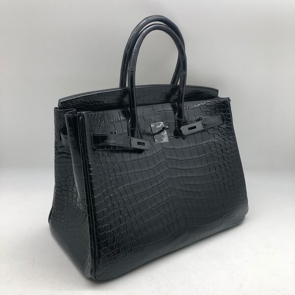 Сумка Hermès Birkin 35 ручная работа женский кожа черный 75375-2