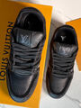 Мужские кроссовки Louis Vuitton мужской кожа черный 172795-4