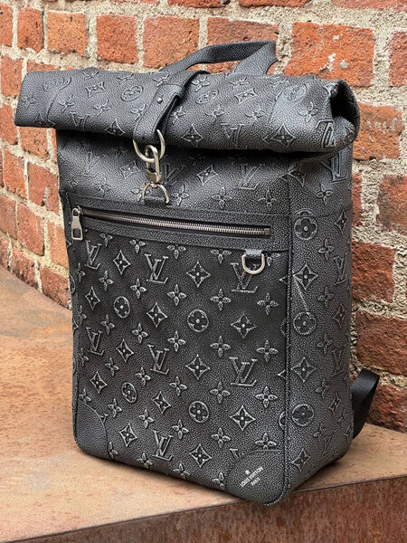 Мужской рюкзак Louis Vuitton мужской кожа черный 134333-3