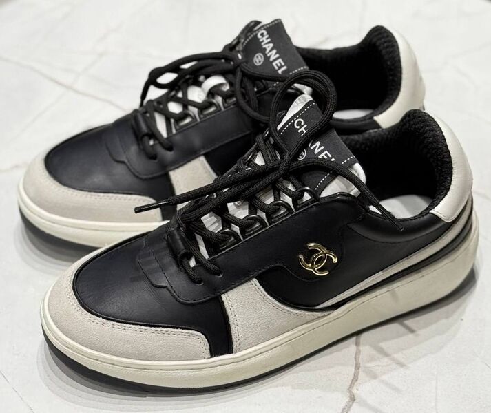 Кроссовки Chanel женский кожа черный 174322
