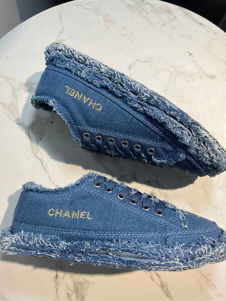 Кеды Chanel женский джинса синий 185505
