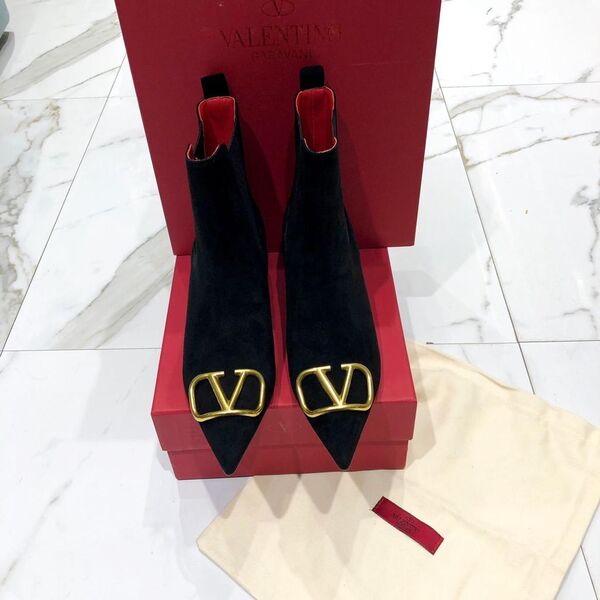 Ботильоны Valentino женский замша черный 13349-3