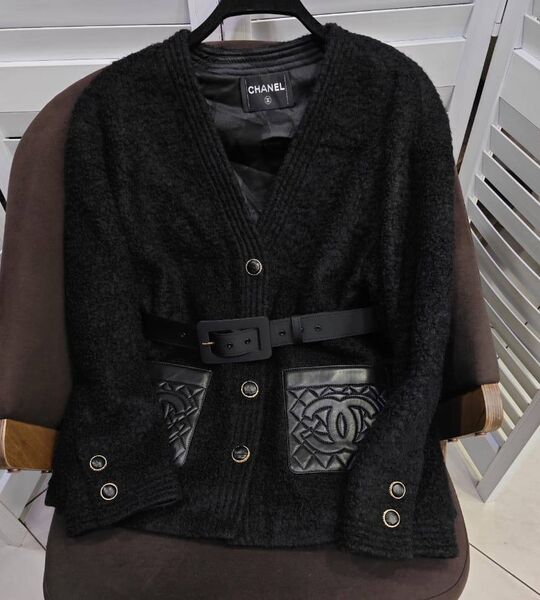 Кардиган Chanel женский вязаная ткань черный 171454