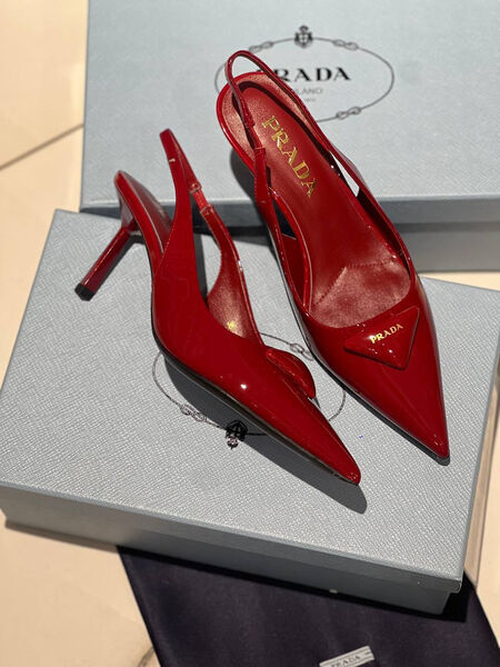 Туфли Prada женский кожа бордовый 137030-4