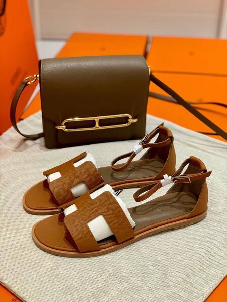 Босоножки Hermès женский кожа 4863-2