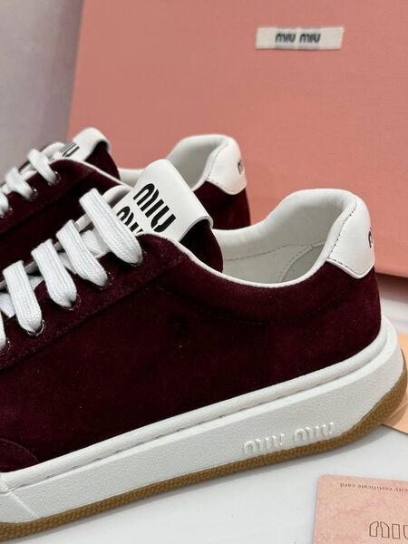 Кеды Miu Miu женский замша бордовый 146002-2