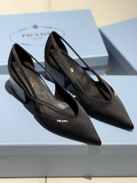 Туфли Prada женский сатин черный 173747-2
