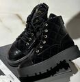 Ботинки Chanel женский замша черный,серебристый 159793