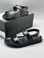 Мужские сандалии Gucci мужской кожа черный 191764-3