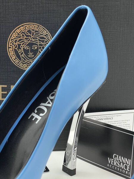 Туфли Versace женский кожа бирюзовый 97428-2