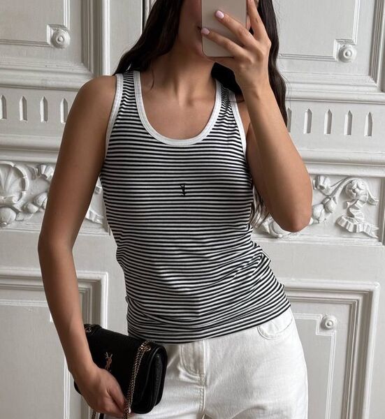 Майка Saint Laurent женский черный 193150